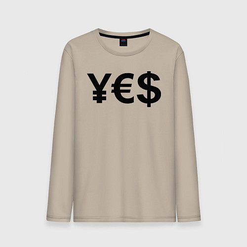 Мужской лонгслив YE$ / Миндальный – фото 1