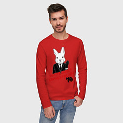 Лонгслив хлопковый мужской Misfits: White rabbit, цвет: красный — фото 2