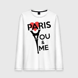 Лонгслив хлопковый мужской Paris: You & me, цвет: белый