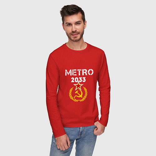 Мужской лонгслив Metro 2033 / Красный – фото 3