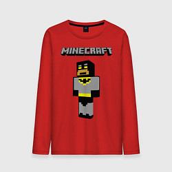 Лонгслив хлопковый мужской Minecraft Batman, цвет: красный