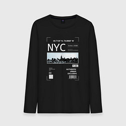 Лонгслив хлопковый мужской NYC Style цвета черный — фото 1