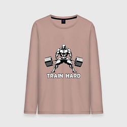 Мужской лонгслив Train hard тренируйся усердно