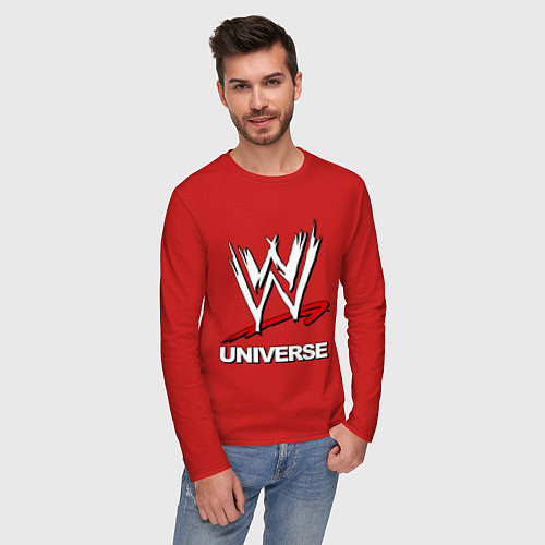 Мужской лонгслив WWE universe / Красный – фото 3