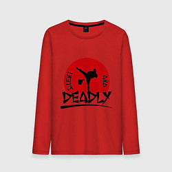 Лонгслив хлопковый мужской Silent & Deadly, цвет: красный