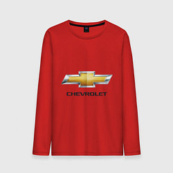 Лонгслив хлопковый мужской Chevrolet логотип цвета красный — фото 1