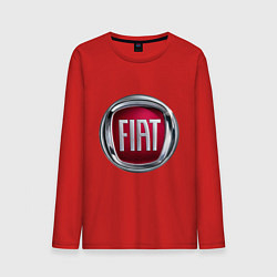Лонгслив хлопковый мужской FIAT logo, цвет: красный