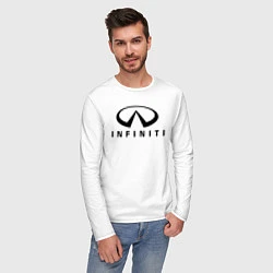Лонгслив хлопковый мужской Infiniti logo, цвет: белый — фото 2