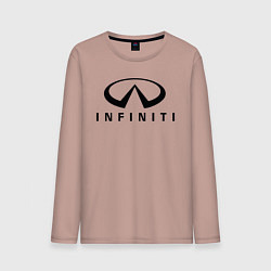 Лонгслив хлопковый мужской Infiniti logo, цвет: пыльно-розовый