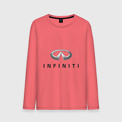 Лонгслив хлопковый мужской Logo Infiniti, цвет: коралловый