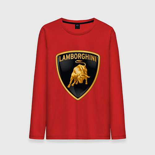 Мужской лонгслив Lamborghini logo / Красный – фото 1