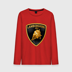 Лонгслив хлопковый мужской Lamborghini logo, цвет: красный