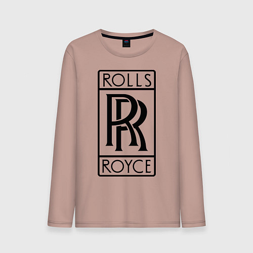 Мужской лонгслив Rolls-Royce logo / Пыльно-розовый – фото 1