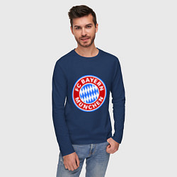 Лонгслив хлопковый мужской Bayern Munchen FC, цвет: тёмно-синий — фото 2