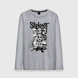 Лонгслив хлопковый мужской Slipknot Faces, цвет: меланж