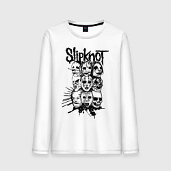 Лонгслив хлопковый мужской Slipknot Faces цвета белый — фото 1