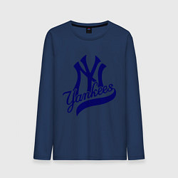 Лонгслив хлопковый мужской NY - Yankees, цвет: тёмно-синий