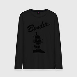 Лонгслив хлопковый мужской Bender monochrome, цвет: черный