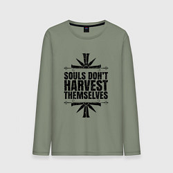 Лонгслив хлопковый мужской Harvest Themselves, цвет: авокадо