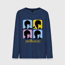 Лонгслив хлопковый мужской The Beatles: pop-art, цвет: тёмно-синий