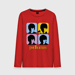 Лонгслив хлопковый мужской The Beatles: pop-art, цвет: красный