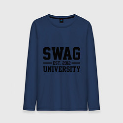 Лонгслив хлопковый мужской Swag University, цвет: тёмно-синий
