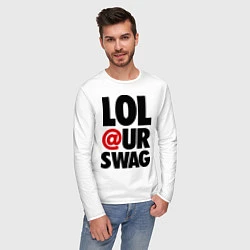 Лонгслив хлопковый мужской Lol our Swag, цвет: белый — фото 2