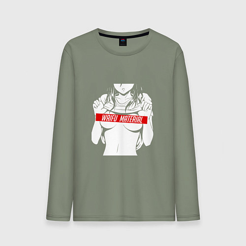 Мужской лонгслив WAIFU MATERIAL / Авокадо – фото 1