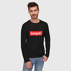 Лонгслив хлопковый мужской Senpai Supreme, цвет: черный — фото 2