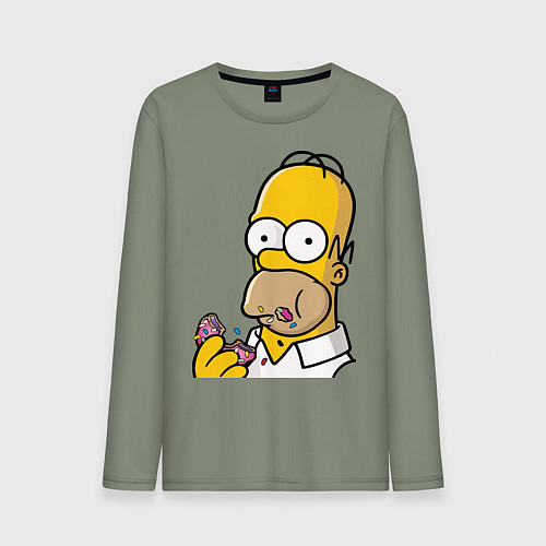 Мужской лонгслив Гомер с Пончиком / Авокадо – фото 1