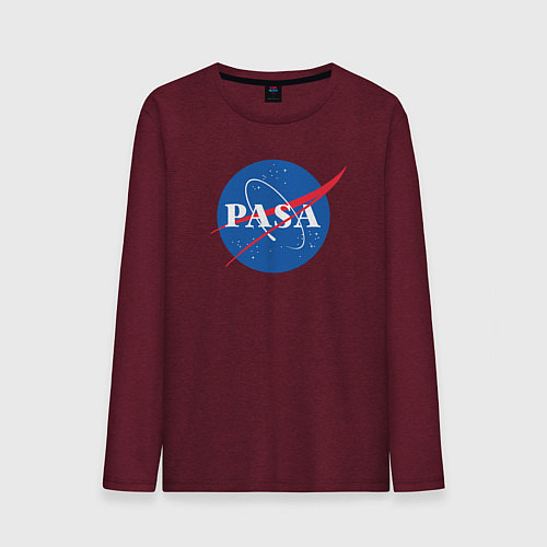 Мужской лонгслив NASA: Pasa / Меланж-бордовый – фото 1