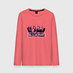 Лонгслив хлопковый мужской Black Pink Band, цвет: коралловый