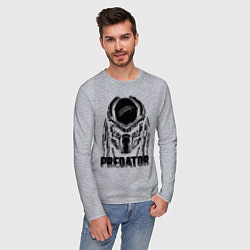 Лонгслив хлопковый мужской Predator Mask, цвет: меланж — фото 2
