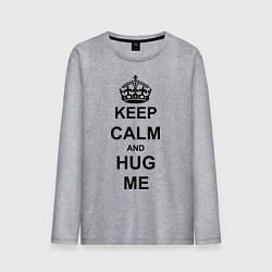 Лонгслив хлопковый мужской Keep Calm & Hug Mе, цвет: меланж