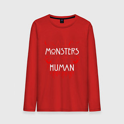 Лонгслив хлопковый мужской ALL MONSTERS ARE HUMAN, цвет: красный