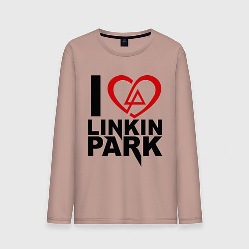 Мужской лонгслив I love Linkin Park / Пыльно-розовый – фото 1