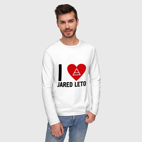 Мужской лонгслив I love Jared Leto / Белый – фото 3