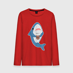 Лонгслив хлопковый мужской Hype Shark, цвет: красный