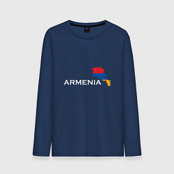 Лонгслив хлопковый мужской Армения, цвет: тёмно-синий
