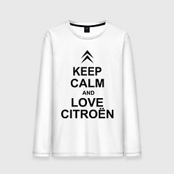 Лонгслив хлопковый мужской Keep Calm & Love Сitroen, цвет: белый