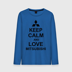 Лонгслив хлопковый мужской Keep Calm & Love Mitsubishi цвета синий — фото 1