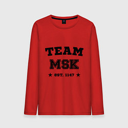 Лонгслив хлопковый мужской Team MSK est. 1147, цвет: красный