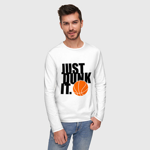 Мужской лонгслив Just dunk it / Белый – фото 3