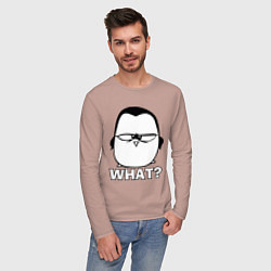 Лонгслив хлопковый мужской What?, цвет: пыльно-розовый — фото 2