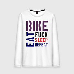 Мужской лонгслив Bike eat sleep repeat