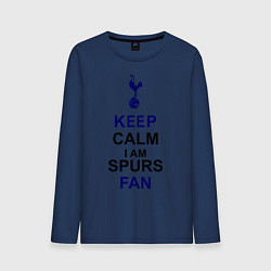 Лонгслив хлопковый мужской Keep Calm & Spurs fan, цвет: тёмно-синий