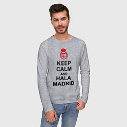 Лонгслив хлопковый мужской Keep Calm & Hala Madrid, цвет: меланж — фото 2