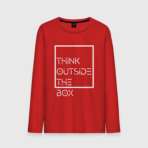 Мужской лонгслив Think outside the box / Красный – фото 1