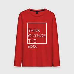 Лонгслив хлопковый мужской Think outside the box, цвет: красный