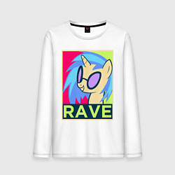 Лонгслив хлопковый мужской DJ Pon-3 RAVE, цвет: белый